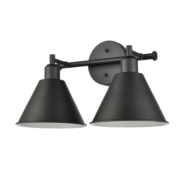 Atlas Abbington Modern 2-Light Vanity Light Fixture for Stylish Bathroom Illumination and Design Elegance Matte Black 17.5'' WL11497-BK