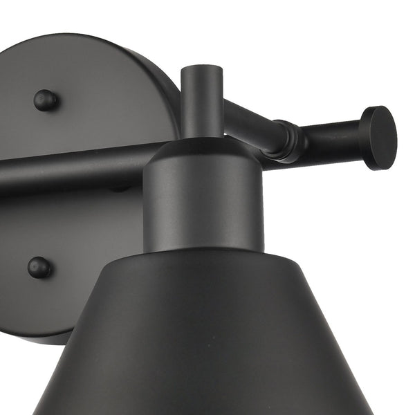 Atlas Abbington Modern 2-Light Vanity Light Fixture for Stylish Bathroom Illumination and Design Elegance Matte Black 17.5'' WL11497-BK