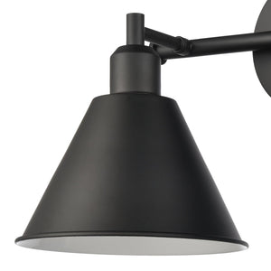 Atlas Abbington Modern 2-Light Vanity Light Fixture for Stylish Bathroom Illumination and Design Elegance Matte Black 17.5'' WL11497-BK