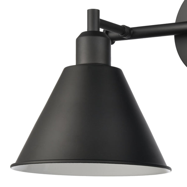 Atlas Abbington Modern 2-Light Vanity Light Fixture for Stylish Bathroom Illumination and Design Elegance Matte Black 17.5'' WL11497-BK