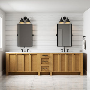 Atlas Abbington Modern 2-Light Vanity Light Fixture for Stylish Bathroom Illumination and Design Elegance Matte Black 17.5'' WL11497-BK