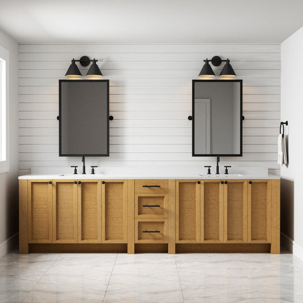 Atlas Abbington Modern 2-Light Vanity Light Fixture for Stylish Bathroom Illumination and Design Elegance Matte Black 17.5'' WL11497-BK