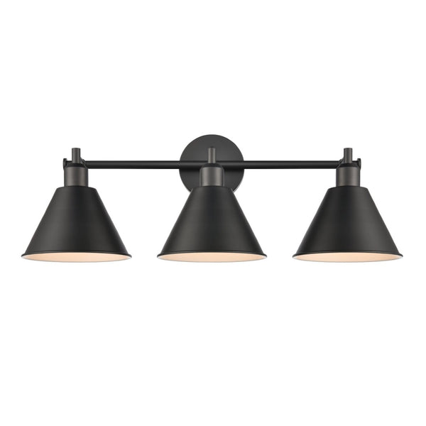 Atlas Abbington Modern 2-Light Vanity Light Fixture for Stylish Bathroom Illumination and Design Elegance Matte Black 27.5'' WL11498-BK