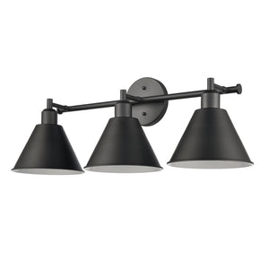 Atlas Abbington Modern 2-Light Vanity Light Fixture for Stylish Bathroom Illumination and Design Elegance Matte Black 27.5'' WL11498-BK
