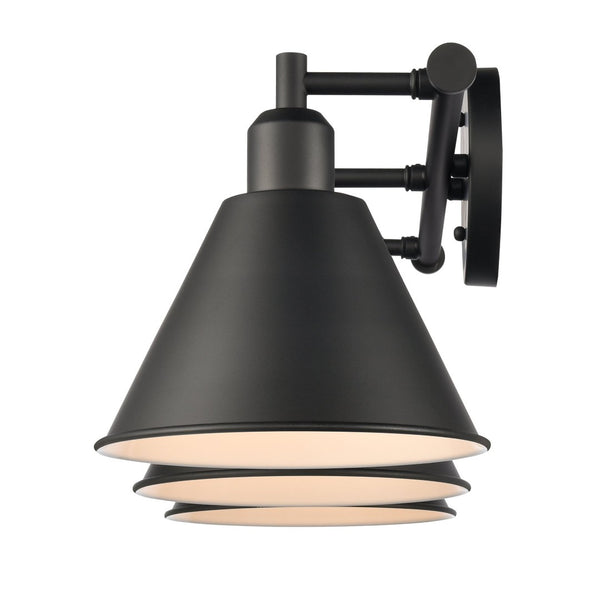 Atlas Abbington Modern 2-Light Vanity Light Fixture for Stylish Bathroom Illumination and Design Elegance Matte Black 27.5'' WL11498-BK