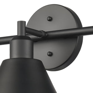 Atlas Abbington Modern 2-Light Vanity Light Fixture for Stylish Bathroom Illumination and Design Elegance Matte Black 27.5'' WL11498-BK
