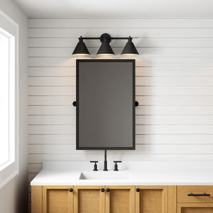 Atlas Abbington Modern 2-Light Vanity Light Fixture for Stylish Bathroom Illumination and Design Elegance Matte Black 27.5'' WL11498-BK