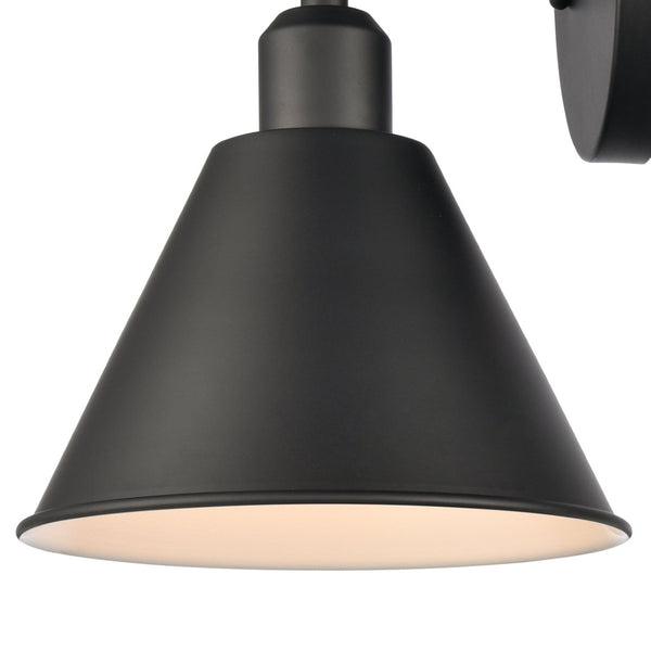Atlas Abbington Modern 2-Light Vanity Light Fixture for Stylish Bathroom Illumination and Design Elegance Matte Black 8'' WL11499-BK