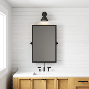 Atlas Abbington Modern 2-Light Vanity Light Fixture for Stylish Bathroom Illumination and Design Elegance Matte Black 8'' WL11499-BK