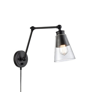 Atlas Albany 16" High Adjustable Swingarm Sconce - Industrial Matte Black for Stylish Task Lighting WL11503-BK