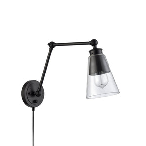 Atlas Albany 16" High Adjustable Swingarm Sconce - Industrial Matte Black for Stylish Task Lighting WL11503-BK