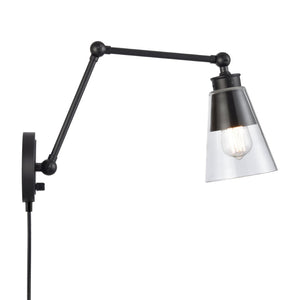 Atlas Albany 16" High Adjustable Swingarm Sconce - Industrial Matte Black for Stylish Task Lighting WL11503-BK