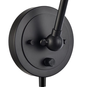 Atlas Albany 16" High Adjustable Swingarm Sconce - Industrial Matte Black for Stylish Task Lighting WL11503-BK