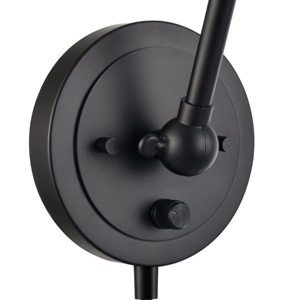 Atlas Albany 16" High Adjustable Swingarm Sconce - Industrial Matte Black for Stylish Task Lighting WL11503-BK