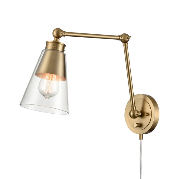 Atlas Albany 16'' High Adjustable Swingarm Sconce in Brushed Gold - Modern Lighting for Any Space WL11503-GD