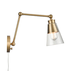 Atlas Albany 16'' High Adjustable Swingarm Sconce in Brushed Gold - Modern Lighting for Any Space WL11503-GD