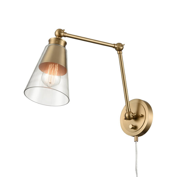 Atlas Albany 16'' High Adjustable Swingarm Sconce in Brushed Gold - Modern Lighting for Any Space WL11503-GD