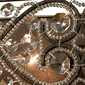 Atlas Amherst 2-Light Vanity Light Fixture – Elegant Crystal Accents & Modern Wrought-Iron Design Antique Bronze 24'' WL11505-BZ