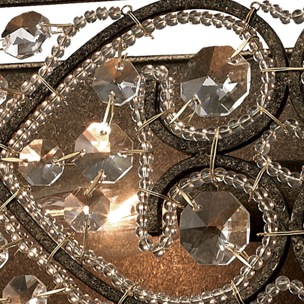 Atlas Amherst 2-Light Vanity Light Fixture – Elegant Crystal Accents & Modern Wrought-Iron Design Antique Bronze 24'' WL11505-BZ
