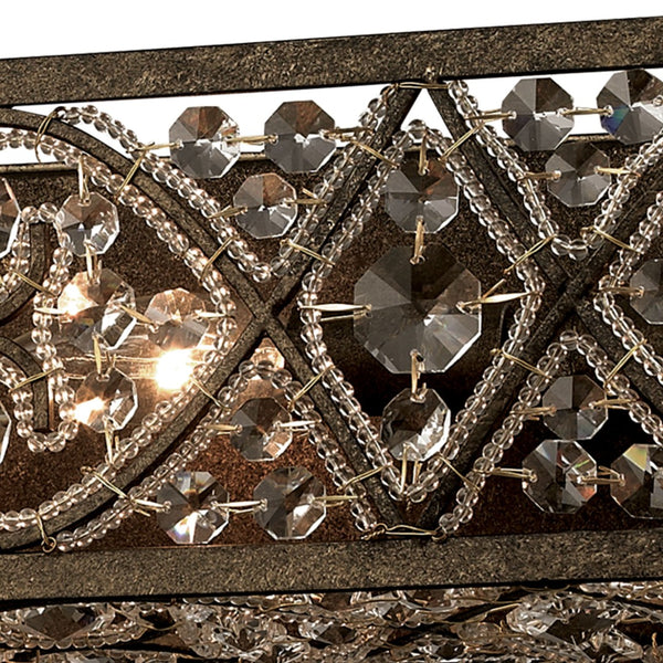 Atlas Amherst 2-Light Vanity Light Fixture – Elegant Crystal Accents & Modern Wrought-Iron Design Antique Bronze 34'' WL11506-BZ