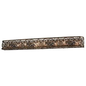 Atlas Amherst 2-Light Vanity Light Fixture – Elegant Crystal Accents & Modern Wrought-Iron Design Antique Bronze 48'' WL11507-BZ