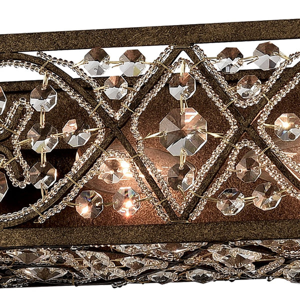 Atlas Amherst 2-Light Vanity Light Fixture – Elegant Crystal Accents & Modern Wrought-Iron Design Antique Bronze 48'' WL11507-BZ