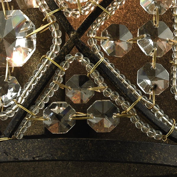 Atlas Amherst 2-Light Vanity Light Fixture – Elegant Crystal Accents & Modern Wrought-Iron Design Antique Bronze 6'' WL11508-BZ