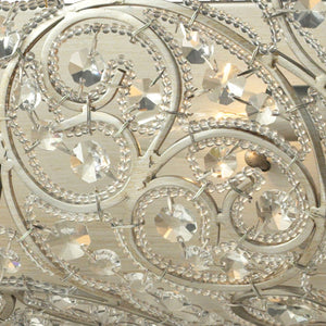 Atlas Andalusia 2-Light Vanity Light Fixture – Luxurious Filigree Crystal & Elegant Iron Frame Design Aged Silver 24'' WL11510-SV