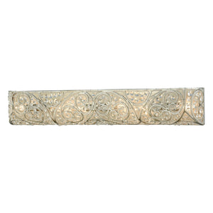 Atlas Andalusia 2-Light Vanity Light Fixture – Luxurious Filigree Crystal & Elegant Iron Frame Design Aged Silver 34'' WL11511-SV