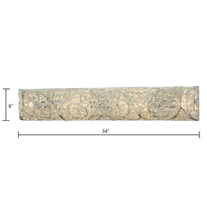 Atlas Andalusia 2-Light Vanity Light Fixture – Luxurious Filigree Crystal & Elegant Iron Frame Design Aged Silver 34'' WL11511-SV