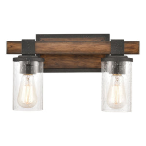 Atlas Annenberg 1-Light Wall Sconce - Rustic Industrial Charm with Seeded Glass for Any Space Distressed Black 15'' WL11512-BK