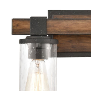 Atlas Annenberg 1-Light Wall Sconce - Rustic Industrial Charm with Seeded Glass for Any Space Distressed Black 15'' WL11512-BK