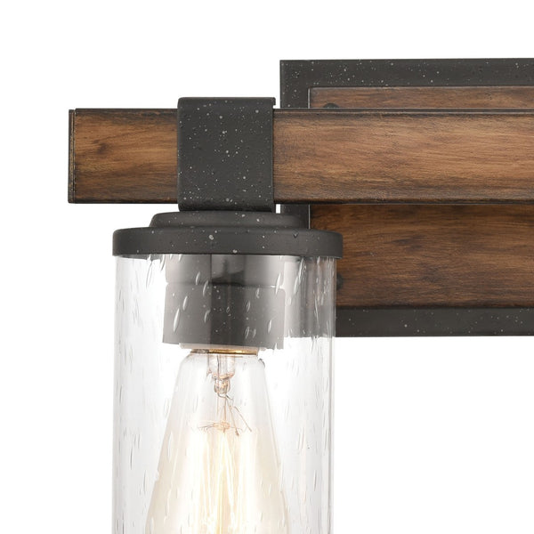 Atlas Annenberg 1-Light Wall Sconce - Rustic Industrial Charm with Seeded Glass for Any Space Distressed Black 15'' WL11512-BK
