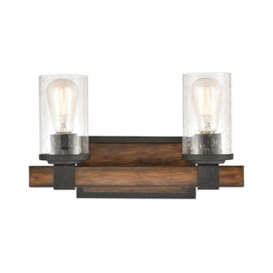 Atlas Annenberg 1-Light Wall Sconce - Rustic Industrial Charm with Seeded Glass for Any Space Distressed Black 15'' WL11512-BK