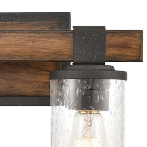 Atlas Annenberg 1-Light Wall Sconce - Rustic Industrial Charm with Seeded Glass for Any Space Distressed Black 15'' WL11512-BK