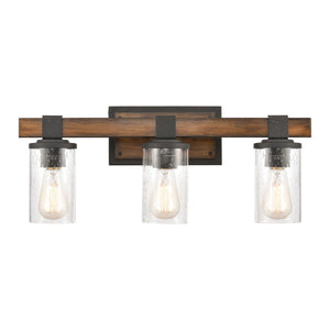 Atlas Annenberg 1-Light Wall Sconce - Rustic Industrial Charm with Seeded Glass for Any Space Distressed Black 22'' WL11513-BK