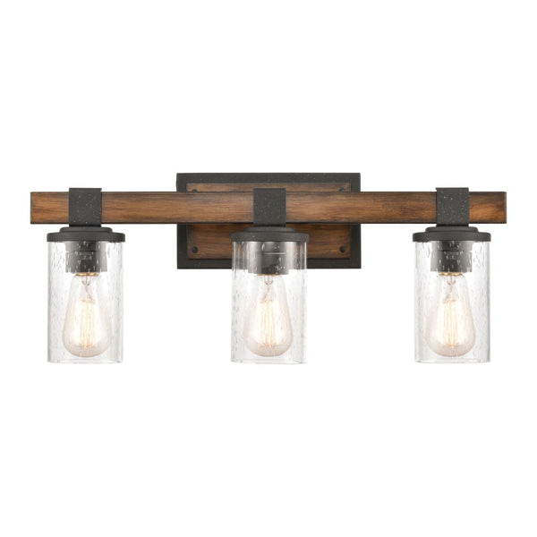 Atlas Annenberg 1-Light Wall Sconce - Rustic Industrial Charm with Seeded Glass for Any Space Distressed Black 22'' WL11513-BK