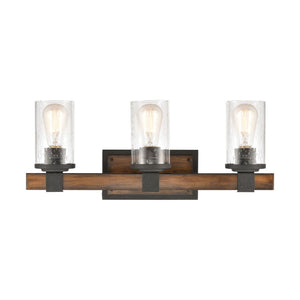 Atlas Annenberg 1-Light Wall Sconce - Rustic Industrial Charm with Seeded Glass for Any Space Distressed Black 22'' WL11513-BK
