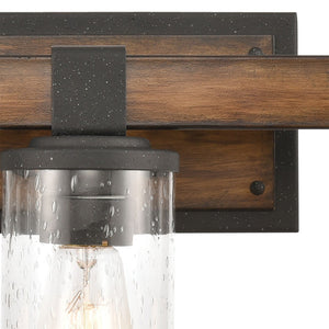 Atlas Annenberg 1-Light Wall Sconce - Rustic Industrial Charm with Seeded Glass for Any Space Distressed Black 22'' WL11513-BK