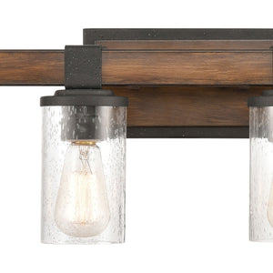 Atlas Annenberg 1-Light Wall Sconce - Rustic Industrial Charm with Seeded Glass for Any Space Distressed Black 29'' WL11514-BK