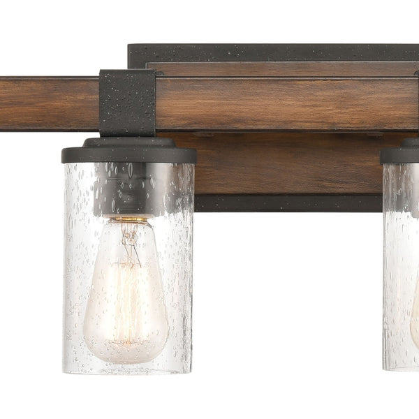 Atlas Annenberg 1-Light Wall Sconce - Rustic Industrial Charm with Seeded Glass for Any Space Distressed Black 29'' WL11514-BK
