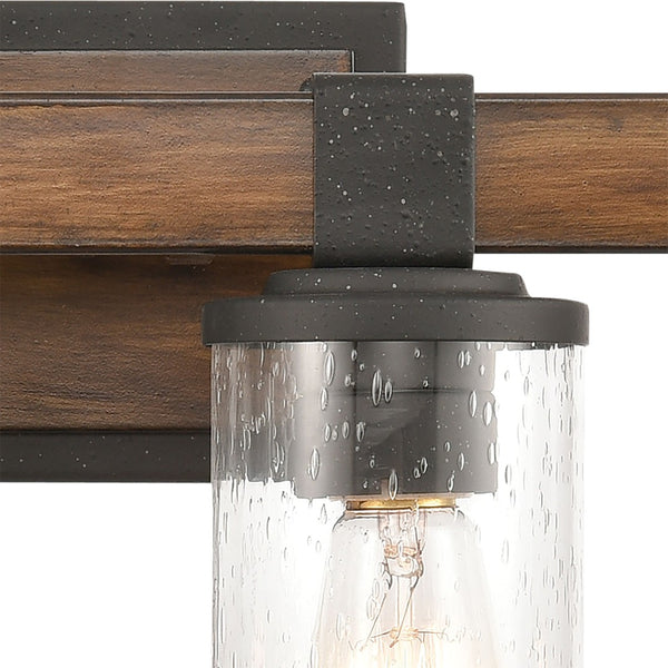 Atlas Annenberg 1-Light Wall Sconce - Rustic Industrial Charm with Seeded Glass for Any Space Distressed Black 29'' WL11514-BK