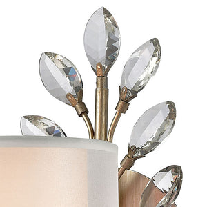 Atlas Asbury 1-Light Wall Sconce - Nature-Inspired Design with Crystal Accents for Elegant Ambient Lighting Aged Silver 6'' WL11515-SV