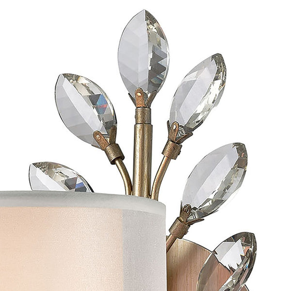 Atlas Asbury 1-Light Wall Sconce - Nature-Inspired Design with Crystal Accents for Elegant Ambient Lighting Aged Silver 6'' WL11515-SV