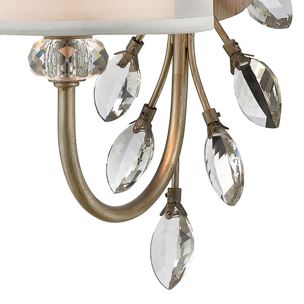 Atlas Asbury 1-Light Wall Sconce - Nature-Inspired Design with Crystal Accents for Elegant Ambient Lighting Aged Silver 6'' WL11515-SV