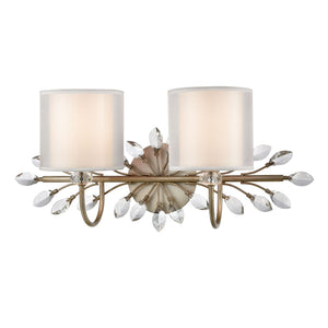 Atlas Asbury 1-Light Wall Sconce - Nature-Inspired Design with Crystal Accents for Elegant Ambient Lighting Aged Silver 24'' WL11517-SV
