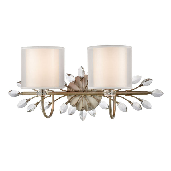 Atlas Asbury 1-Light Wall Sconce - Nature-Inspired Design with Crystal Accents for Elegant Ambient Lighting Aged Silver 24'' WL11517-SV