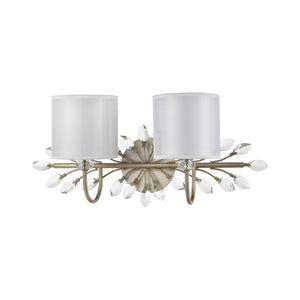 Atlas Asbury 1-Light Wall Sconce - Nature-Inspired Design with Crystal Accents for Elegant Ambient Lighting Aged Silver 24'' WL11517-SV