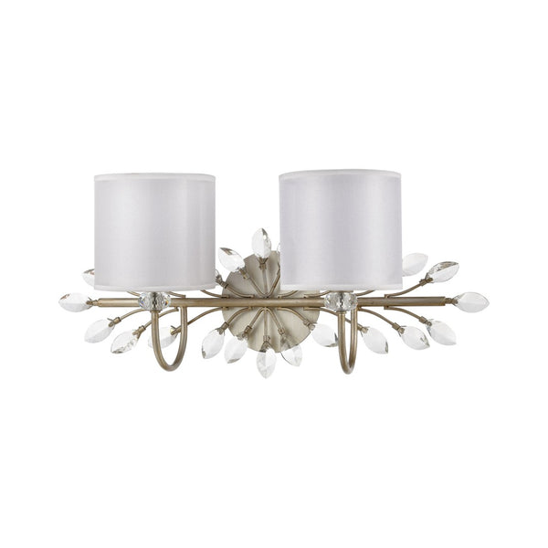 Atlas Asbury 1-Light Wall Sconce - Nature-Inspired Design with Crystal Accents for Elegant Ambient Lighting Aged Silver 24'' WL11517-SV