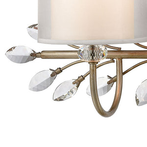 Atlas Asbury 1-Light Wall Sconce - Nature-Inspired Design with Crystal Accents for Elegant Ambient Lighting Aged Silver 24'' WL11517-SV